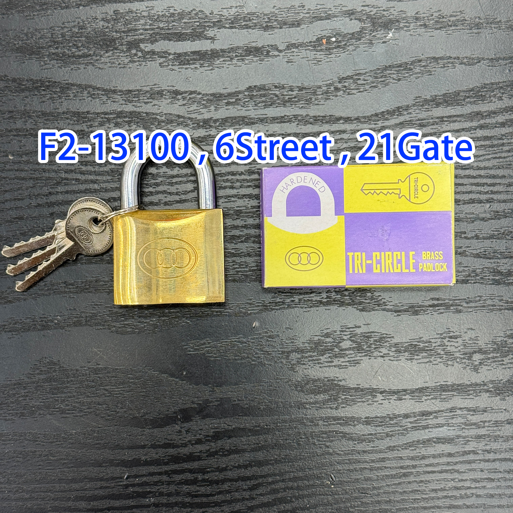 265 Three-ring copper padlock TRI-CIRCLE 50MM Door lock locks