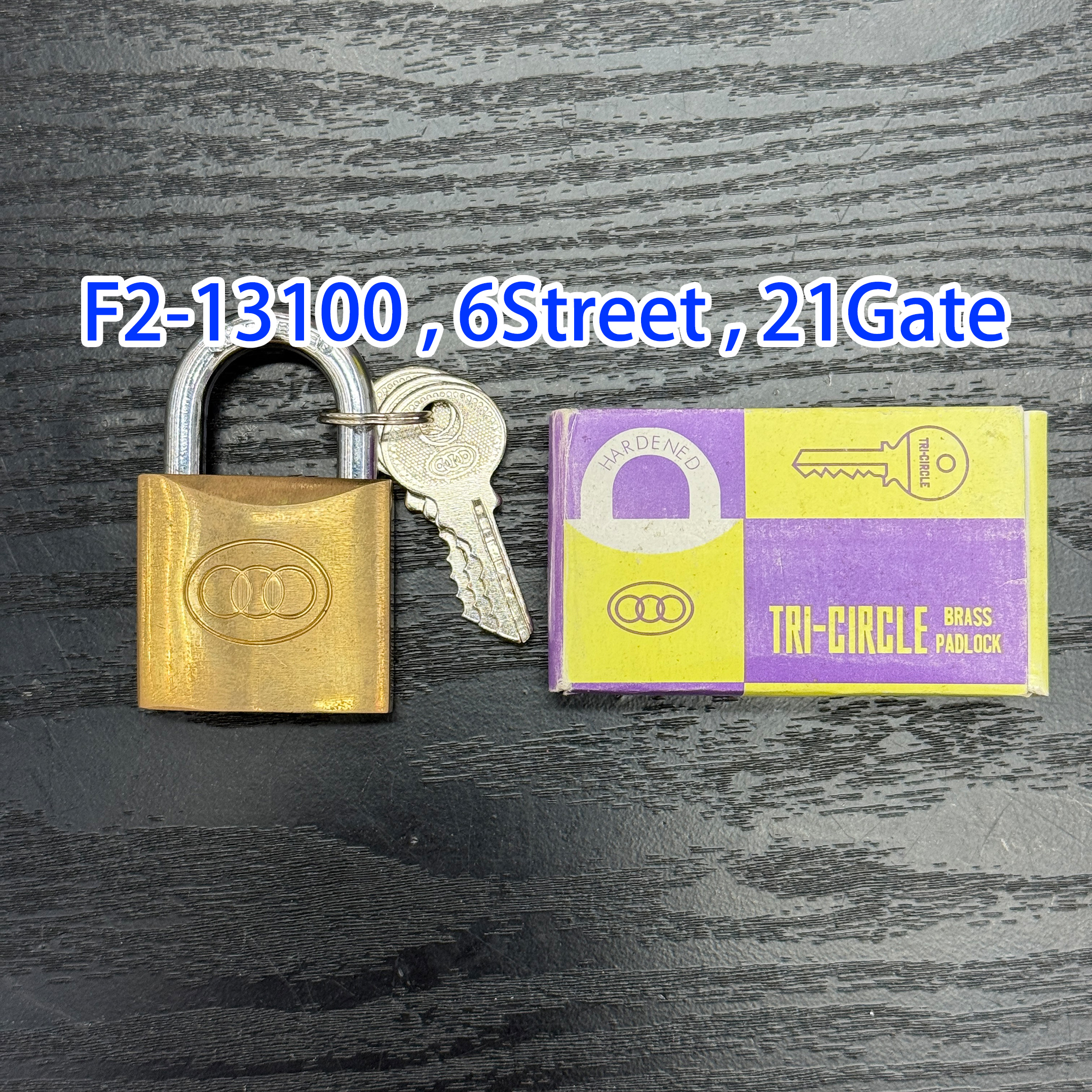 264 Three-ring copper padlock TRI-CIRCLE 38MM door lock locks