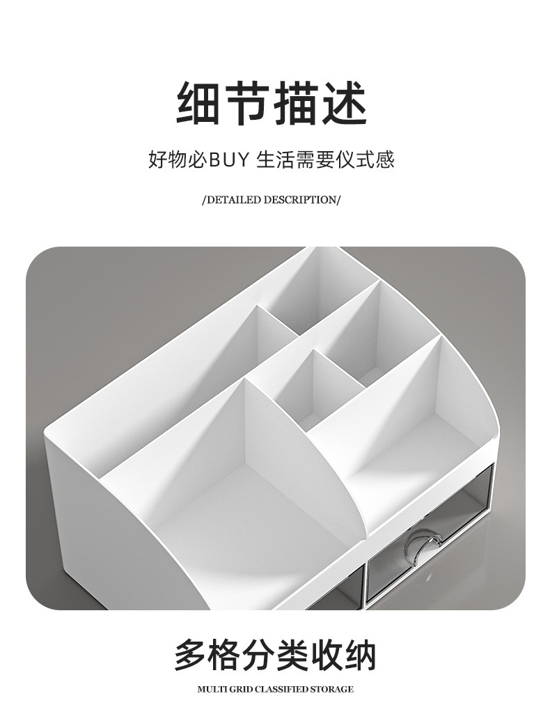 J192-W3505 Office storage box, transparent small drawer type storage cabinet, student desktop compartmentalized storage box detail image 7