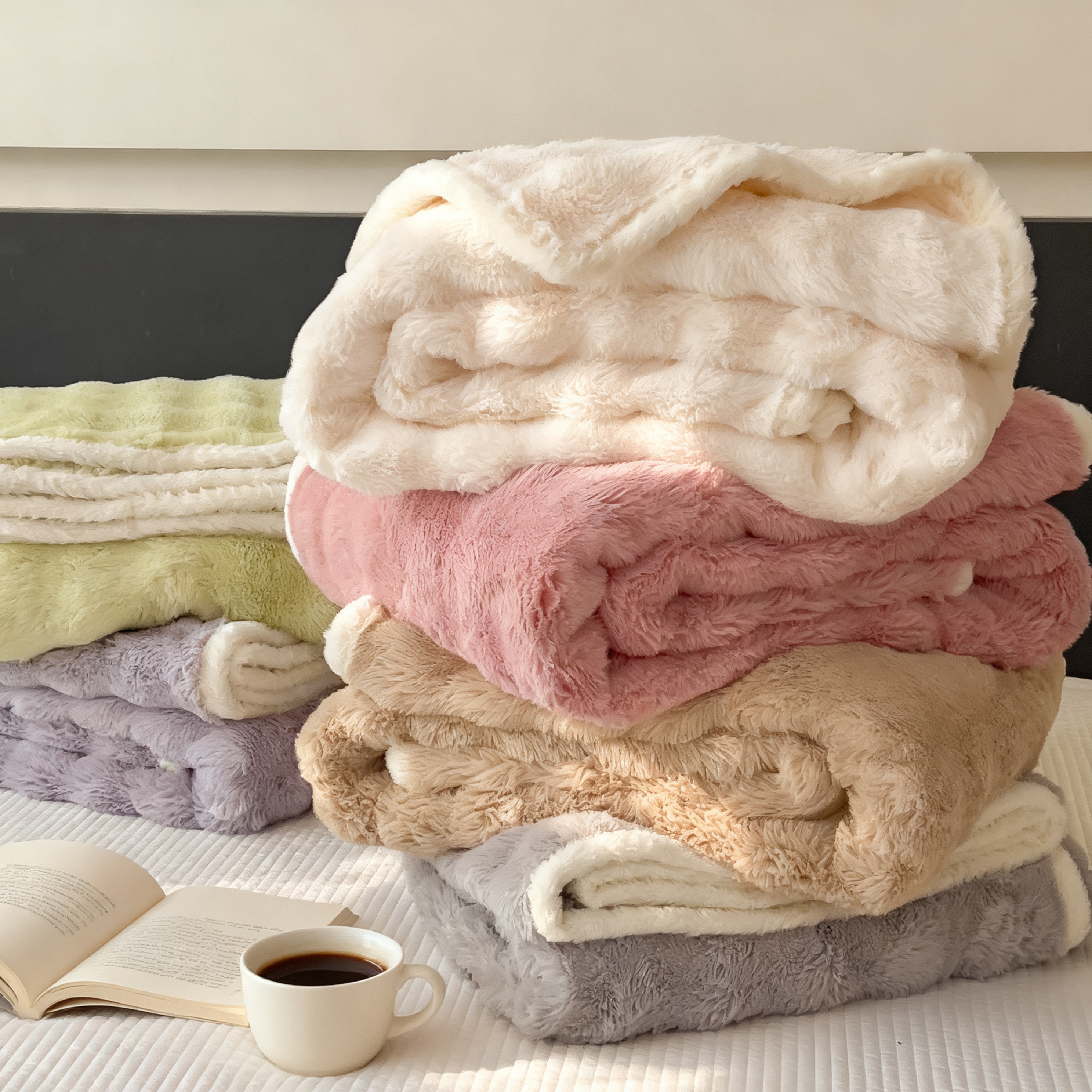 Rabbit fur bubble single-layer blanket, double-sided blanket, Sam's style, wholesale from the source factory, cross-border export supply, soft and skin-friendly