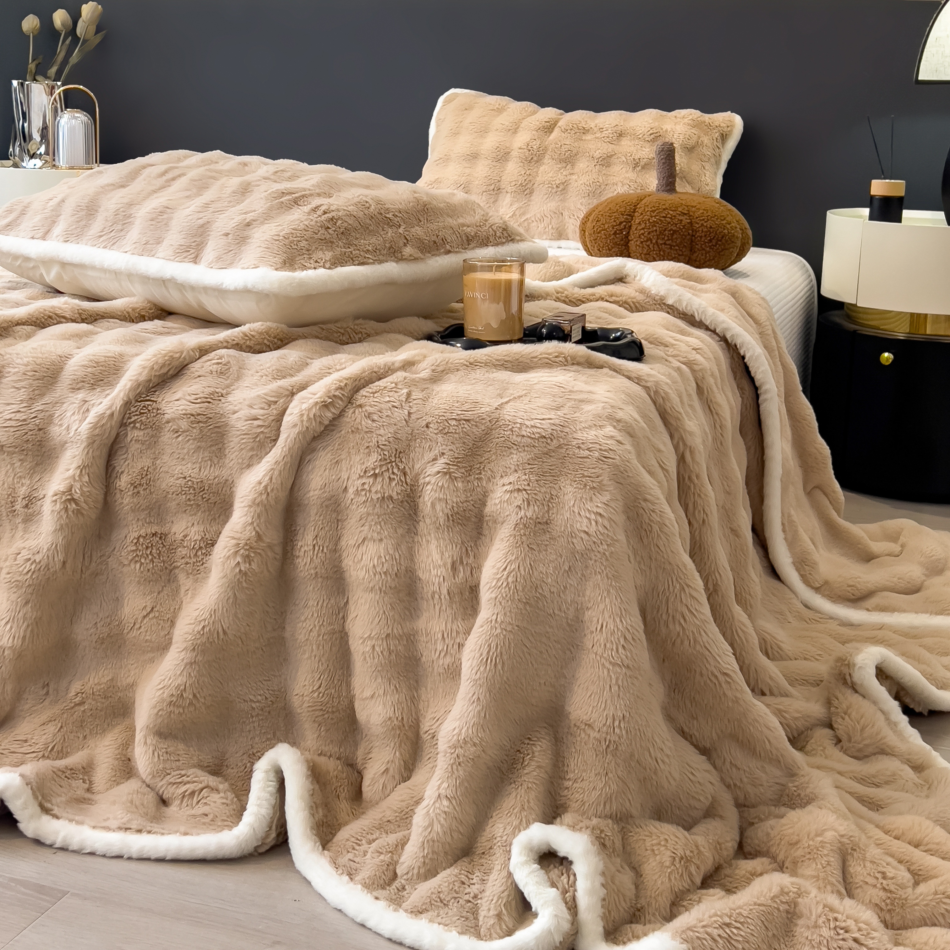 Rabbit fur bubble single-layer blanket, double-sided blanket, Sam's style, wholesale from the source factory, cross-border export supply, soft and skin-friendly details Picture