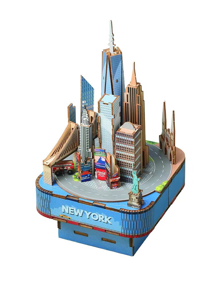 益智科教玩具，八音盒木头拼图儿童拼接卡通立体拼图拼板拼图拼接游戏