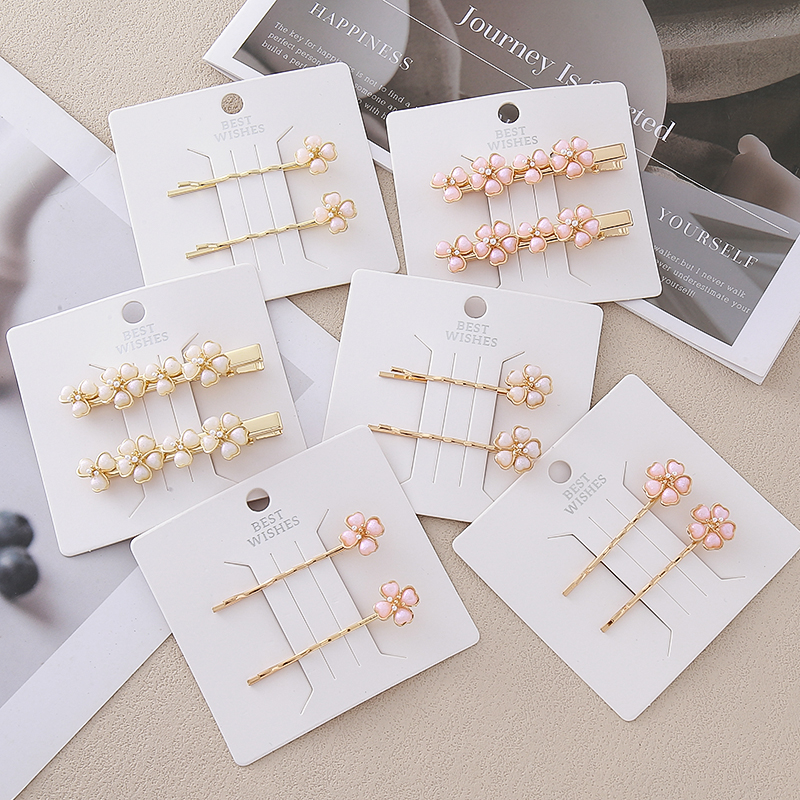 新款韩版女主复古甜美花朵发夹清新气质优雅侧边夹碎发刘海发饰厂家批发