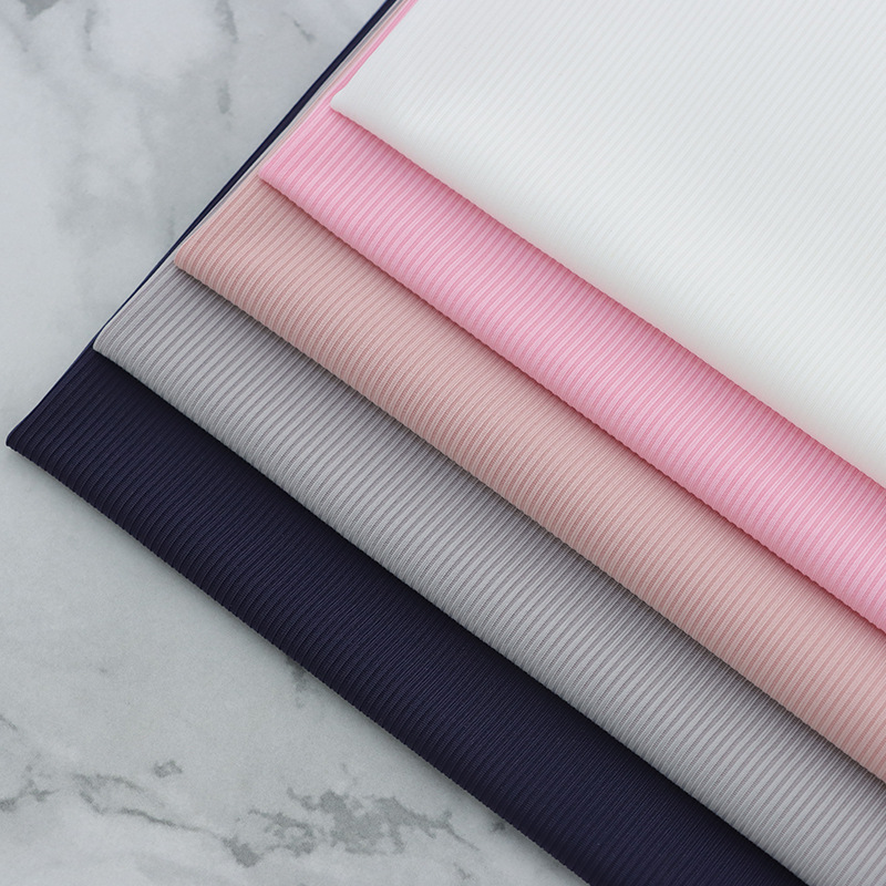 2*2冰丝罗纹布 冰感弹力速干坑条 阔腿裤T恤打底衫休闲服春夏面料