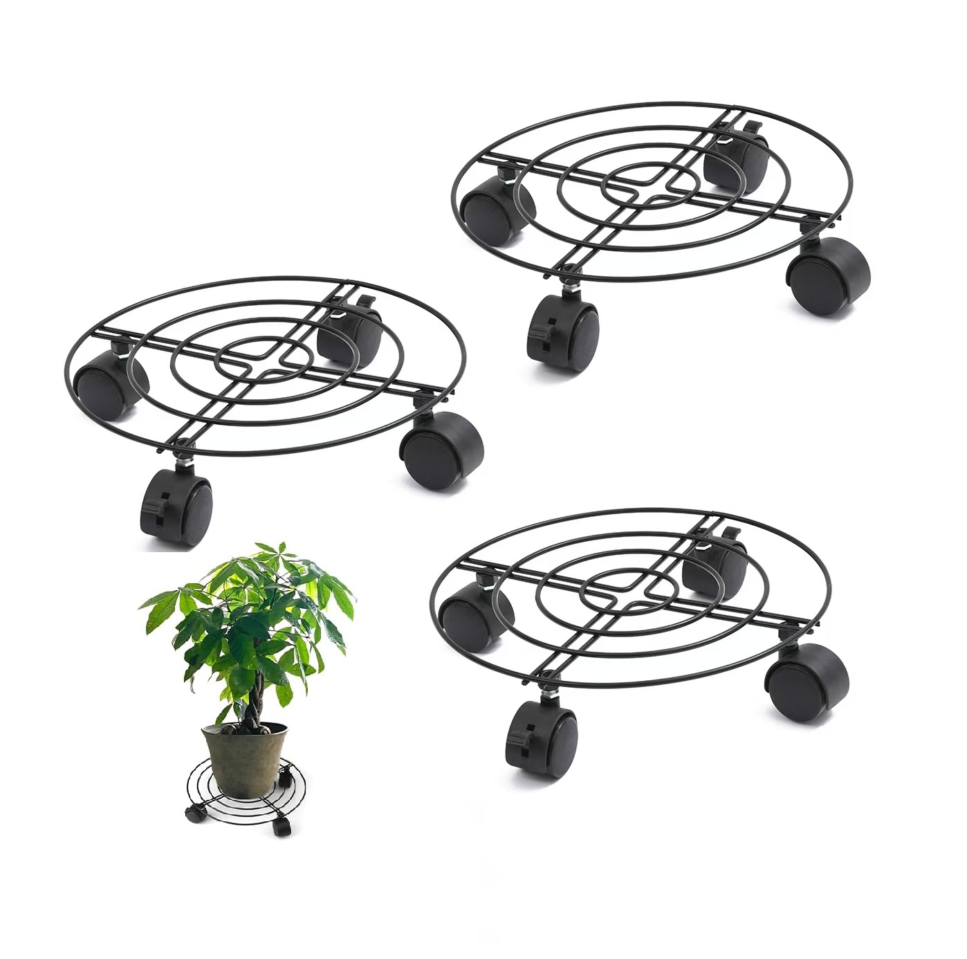 铁艺花盆底座移动支架