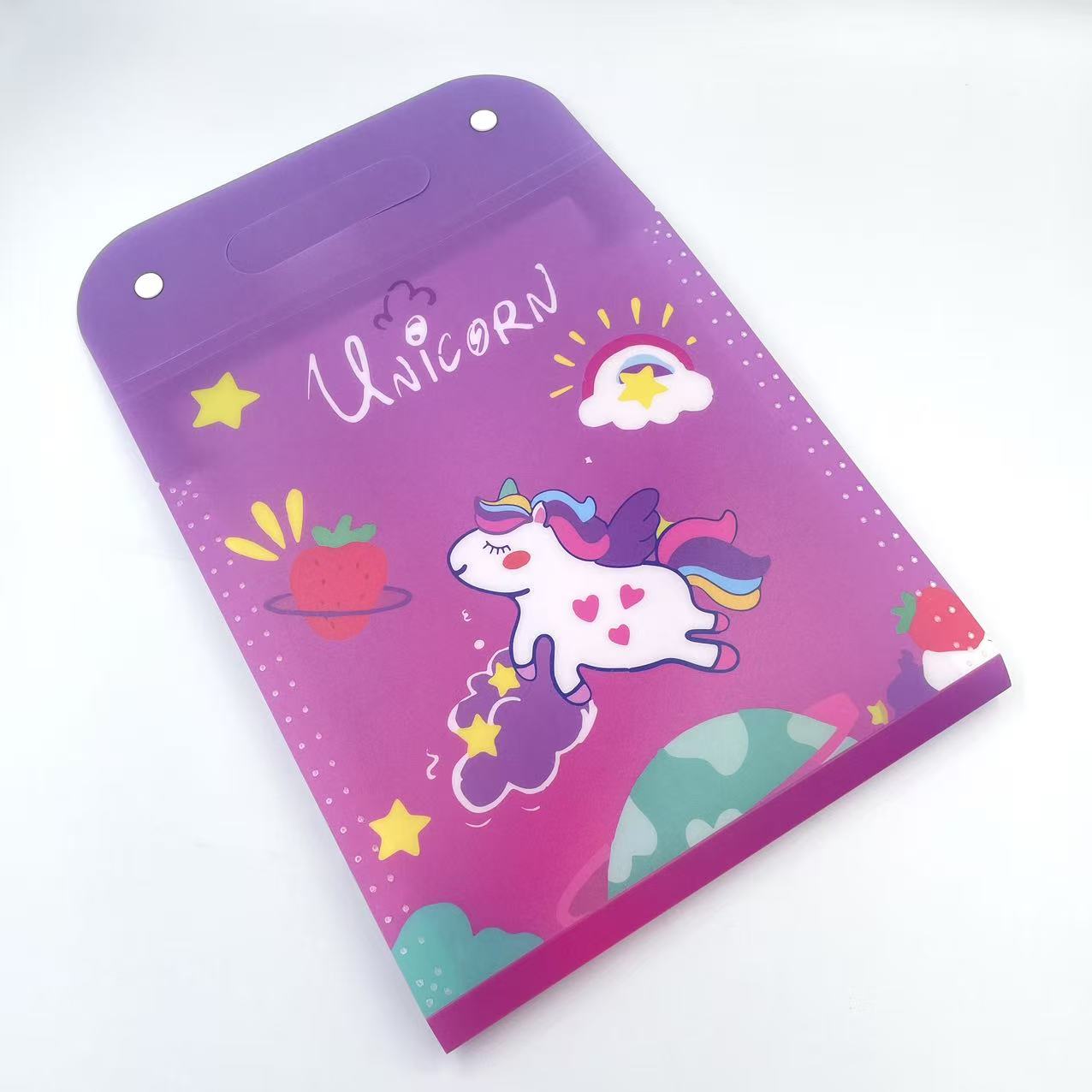 A4 hand-held vertical cartoon organ bag for study stationery, test papers and materials, 13-compartment file bag details Picture