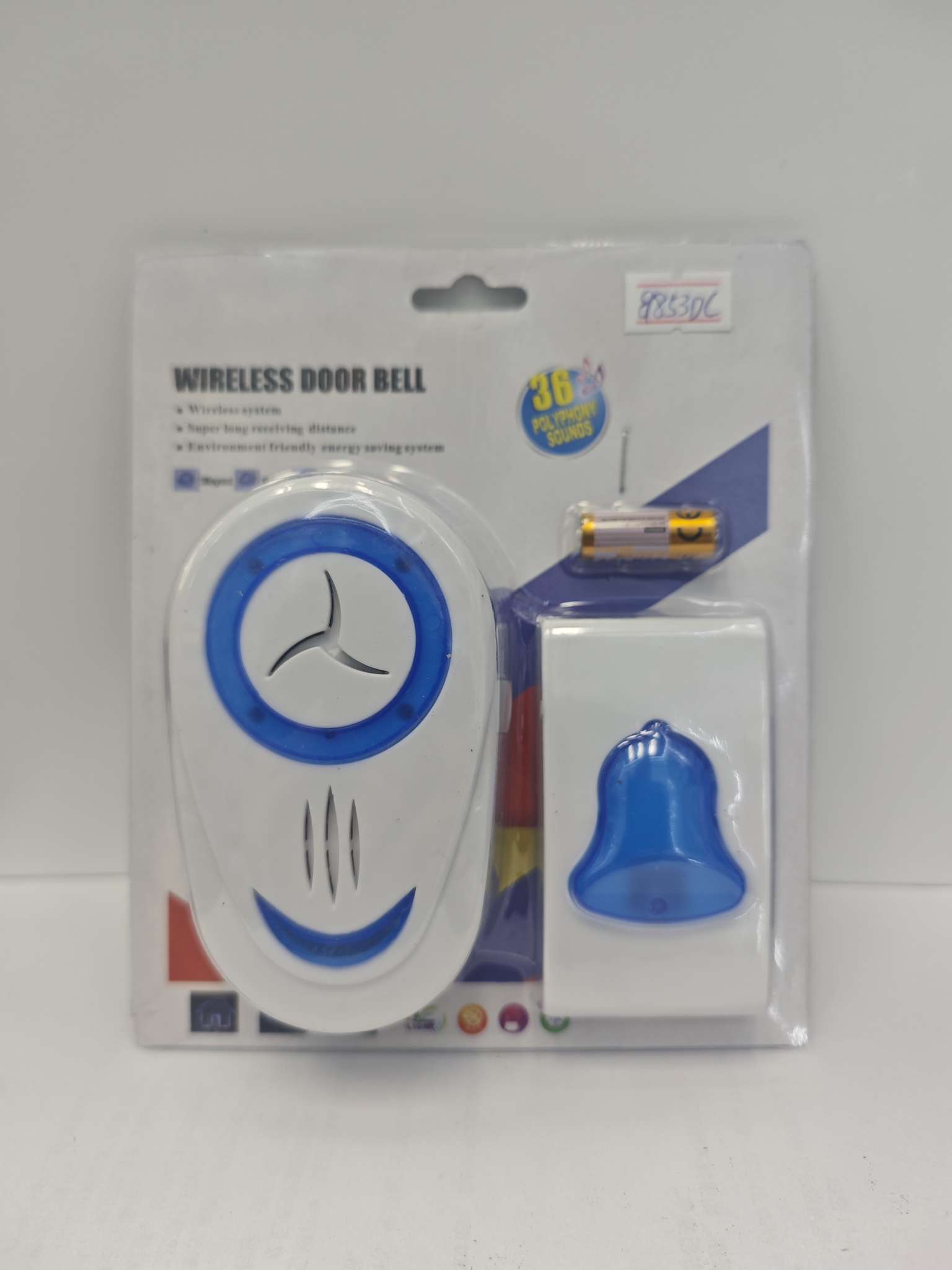 Wireless doorbell, remote control doorbell, electronic remote control doorbell, home wireless call button, electronic doorbell 9320DC Specification image