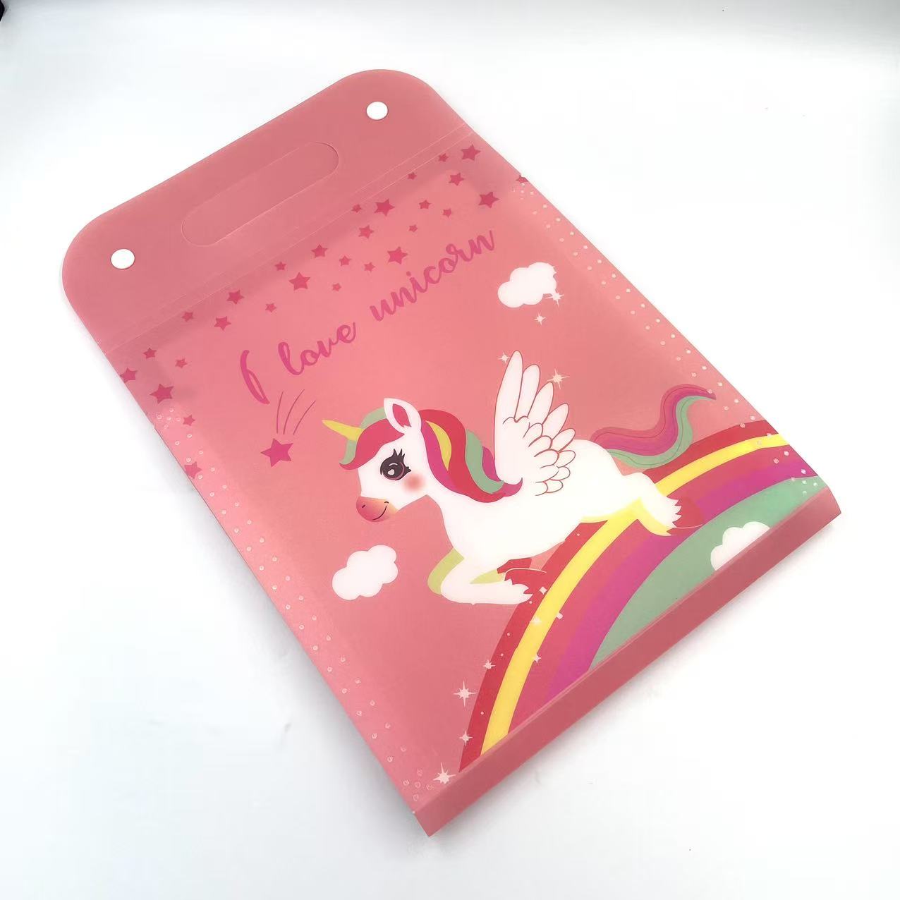 A4 hand-held vertical cartoon organ bag for study stationery, test papers and materials, 13-compartment file bag Specification image