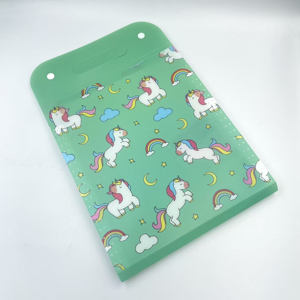 A4 hand-held vertical cartoon organ bag for study stationery, test papers and materials, 13-compartment file bag Item Picture