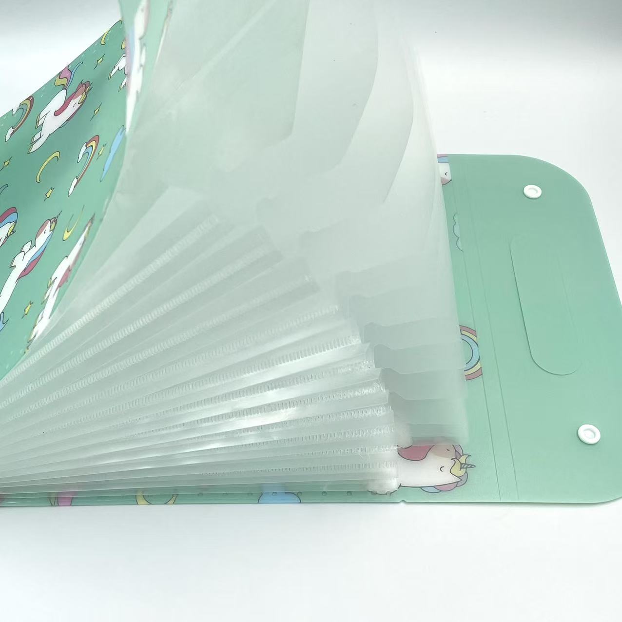 A4 hand-held vertical cartoon organ bag for study stationery, test papers and materials, 13-compartment file bag pic 3