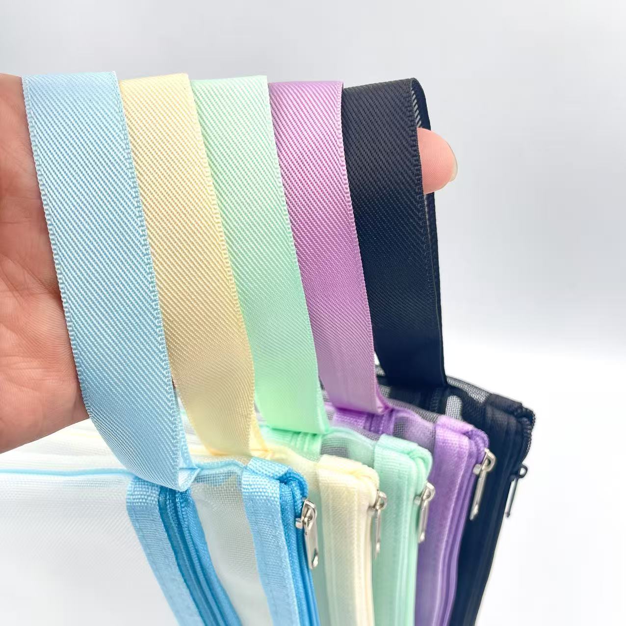 Double-layer zipper bag, office document bag, nylon mesh A5 file bag, student test paper bag, ticket bag details Picture