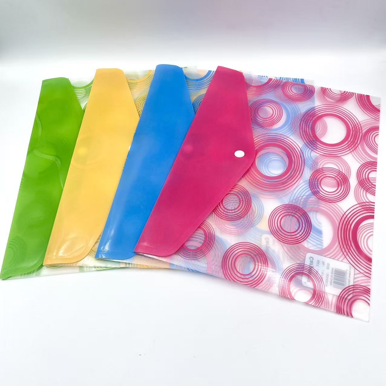 Multi-color printed button bags, office materials bags, A4 storage bags, student test paper classification bags