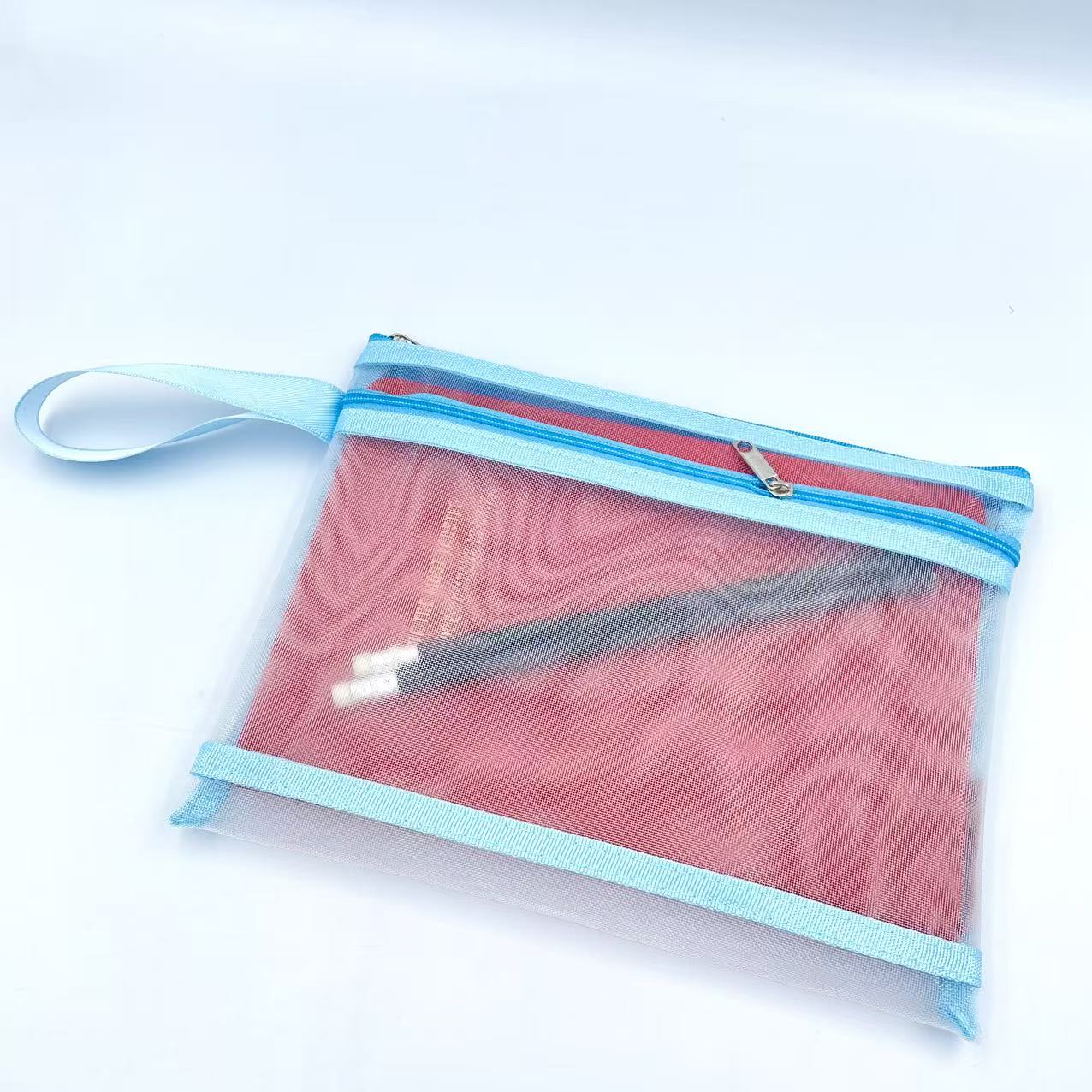 Double-layer zipper bag, office document bag, nylon mesh A5 file bag, student test paper bag, ticket bag Application Scenario