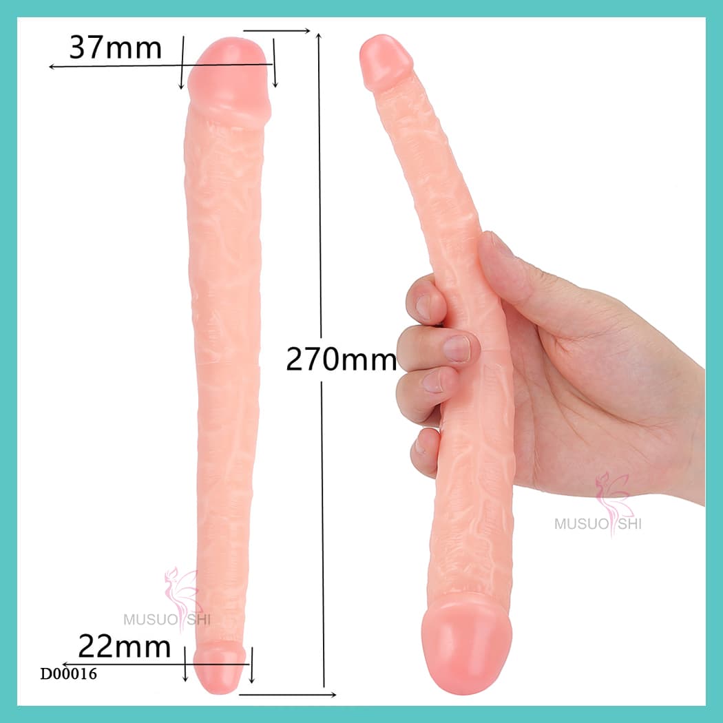 D00016 Hot Sale Realistic Double Headed Dildo Sex Toys Soft Long Double Ended Dildo for Lesbian full figure