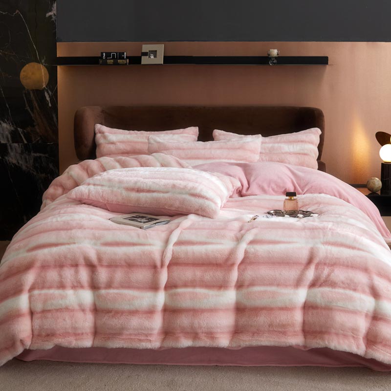 a类皮草绒四件套加厚兔毛绒被套床单保暖牛奶绒套件4冬季床上用品详情1