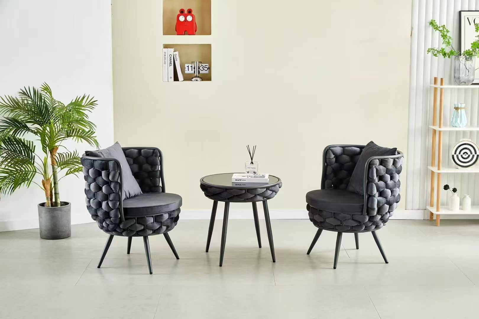 Star Factory Outdoor rattan chair sofa combination balcony sales office Nordic courtyard outdoor waterproof leisure furniture rattan woven sofa chair Specification image