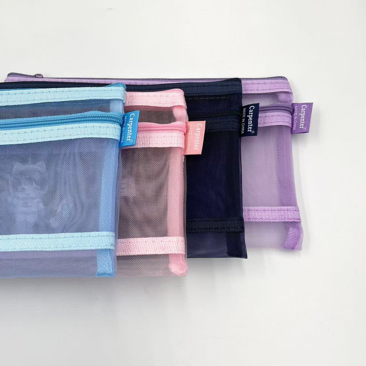 B6 zipper bag, cartoon printed net bag, student stationery bag, double-layer pen case, office materials bag pic 4