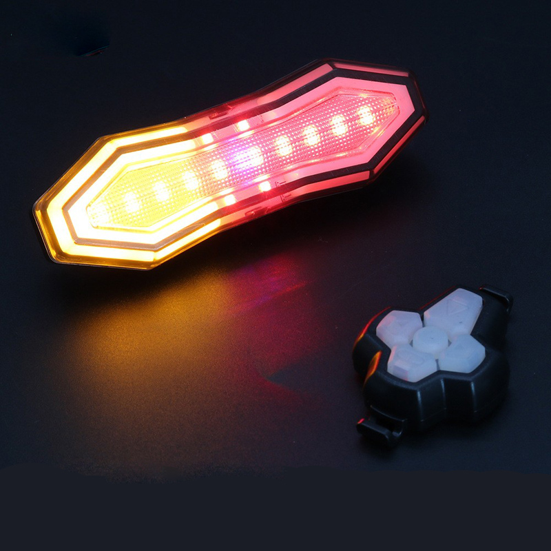 HYD-064USB recargable control remoto luz trasera luz trasera de bicicleta control remoto inalámbrico de bicicleta luz trasera de dirección luz de pantalla luz de advertencia de seguridad para ciclismo Specification image