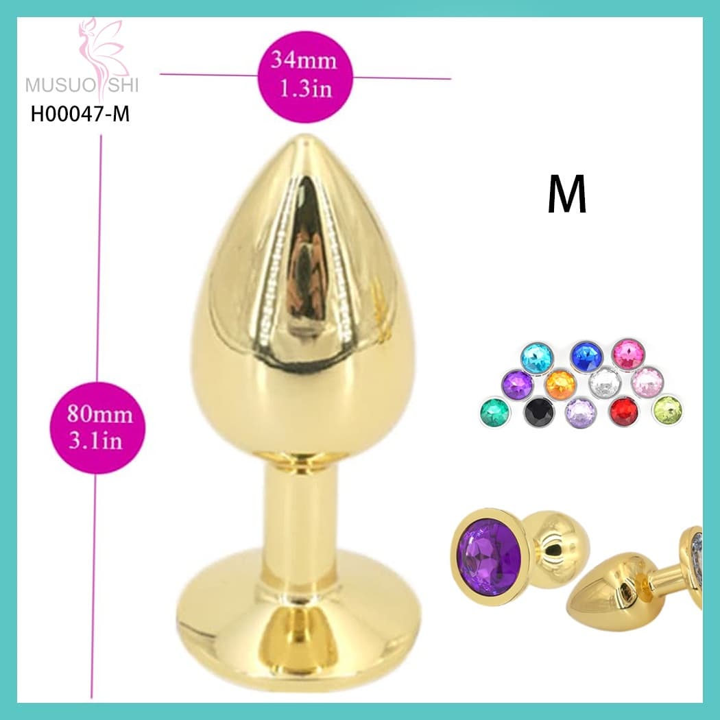 H00047-M  backyard supplies Metal Anal Plug Sex Toys for Men & Women Diamond Back Court Anal Expander Adult Products for Sex full figure