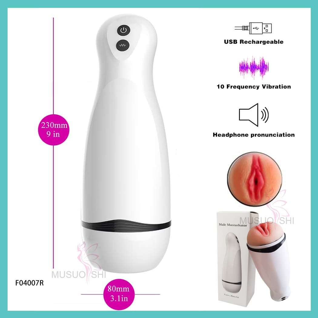 F04007R TPE Material Masturbation Cup Men's Masturbator Trainer Intelligent Cup Vibrator Sex Toy full figure