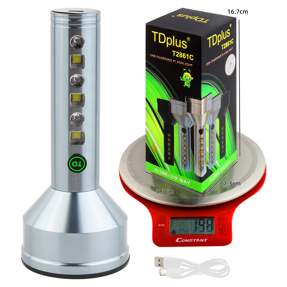 KINSACH Star Source type-c rechargeable aluminum alloy White Laser +LED+rgb charging flashlight Specification image