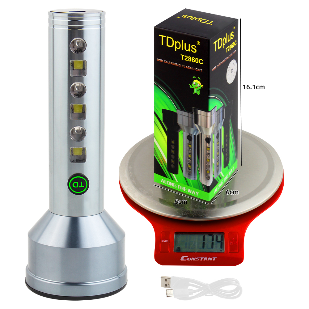 KINSACH Star Source type-c rechargeable aluminum alloy White Laser +LED+rgb charging flashlight Specification image