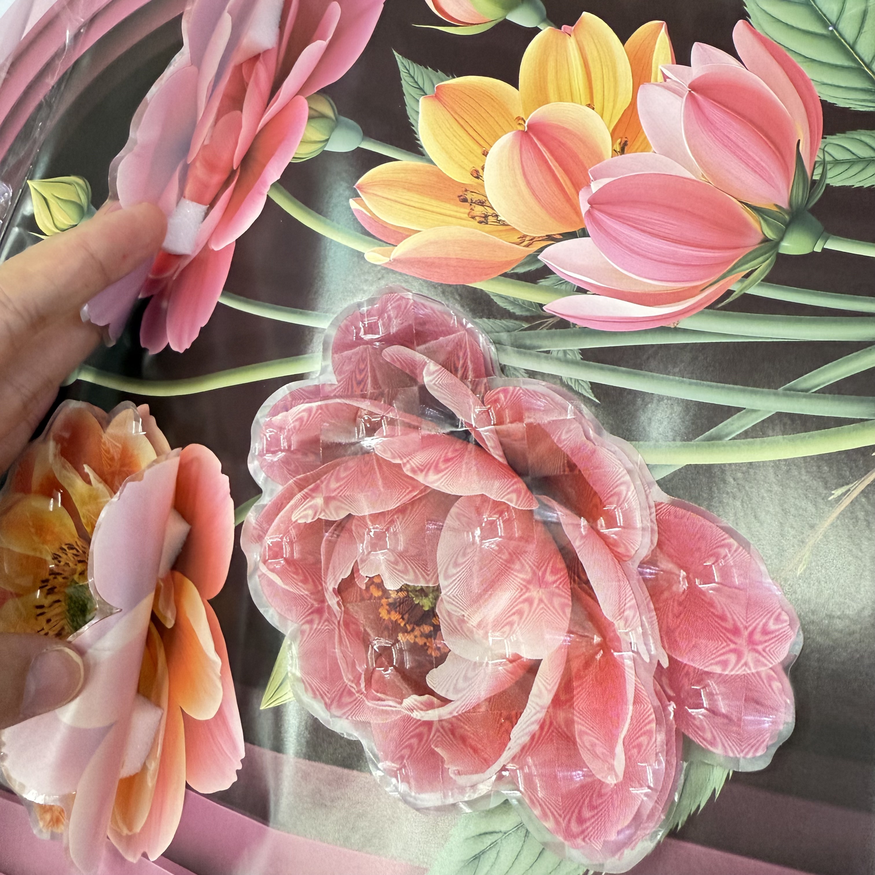 3D立体花朵装饰贴画 花朵层层贴卧室客厅玻璃瓷砖立体墙贴PVC详情11