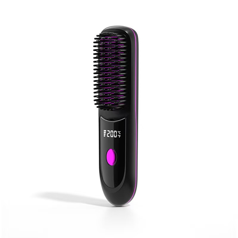 Wireless hair straightening comb, USB negative ion hair care dual-purpose, fluffy high head top anti-scald hair straightening device, cross-border new product Item Picture