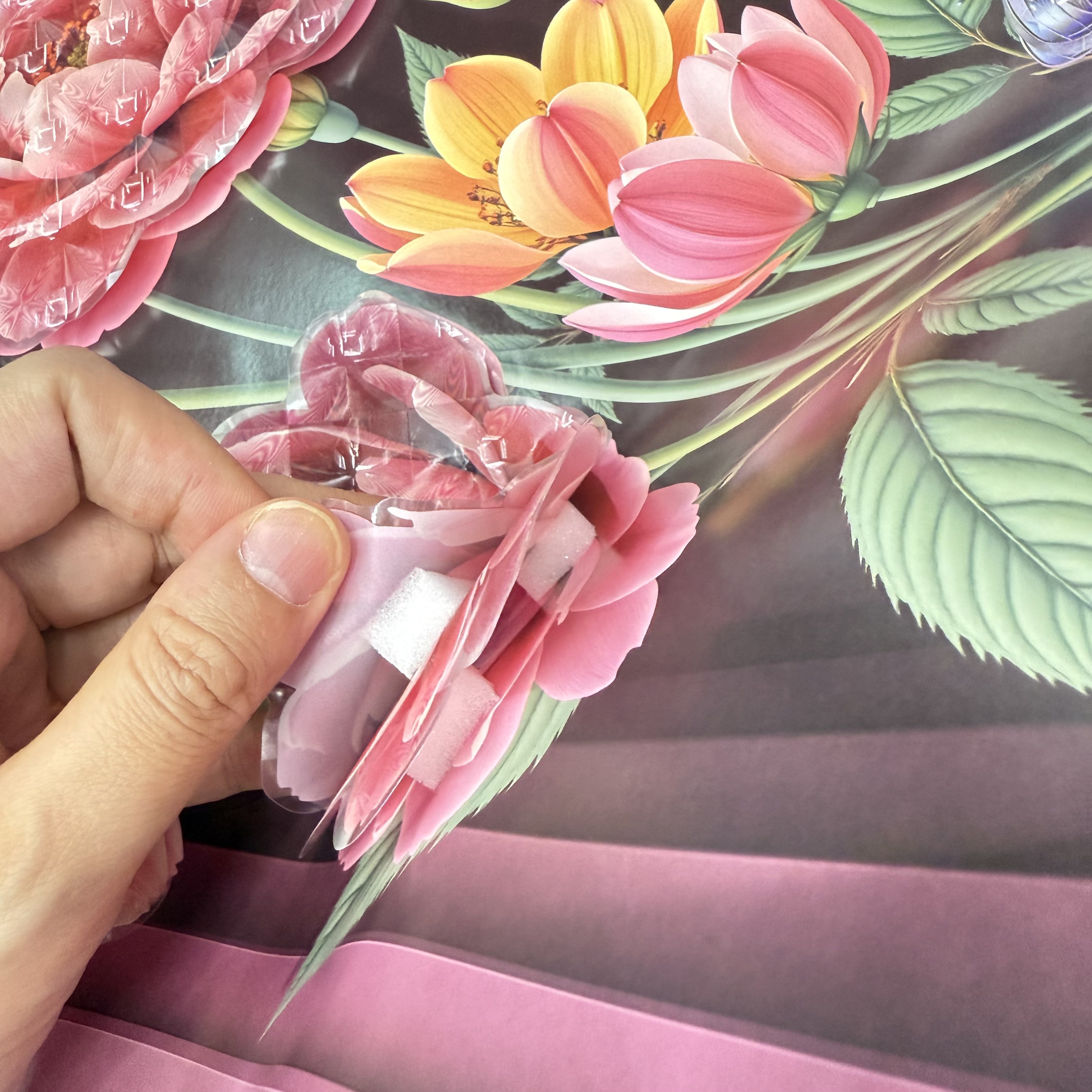 3D立体花朵装饰贴画 花朵层层贴卧室客厅玻璃瓷砖立体墙贴PVC详情12