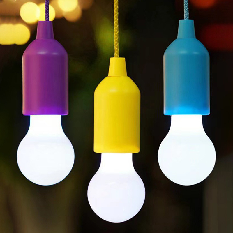 Cross-border new LED pull cord light, outdoor camping light, creative camping light, portable multi-color pull cord light, emergency night light full figure