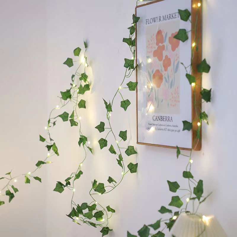 Wholesale of cross-border best-selling simulated green leaf led copper wire lamps, festival outdoor and courtyard decoration ivy rattan lamps Application Scenario