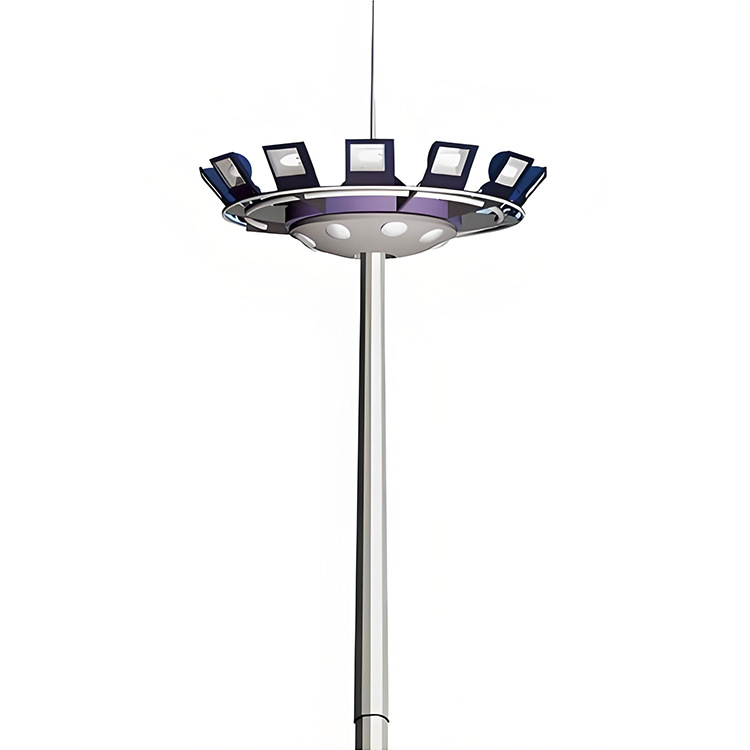 15-50 meter liftable/ladder type square high mast lights, outdoor basketball court floodlights, LED Gao Meihua lighting fixtures Application Scenario