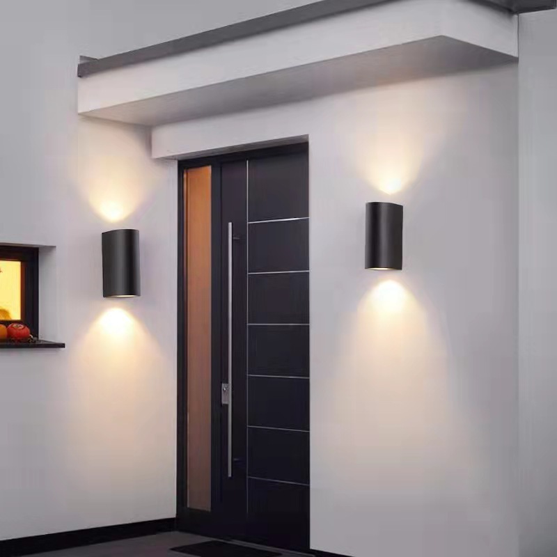 led wall lamps, outdoor waterproof, simple and modern, bedside, bedroom, balcony, staircase, villa exterior wall, double-head spotlights, warm light Application Scenario