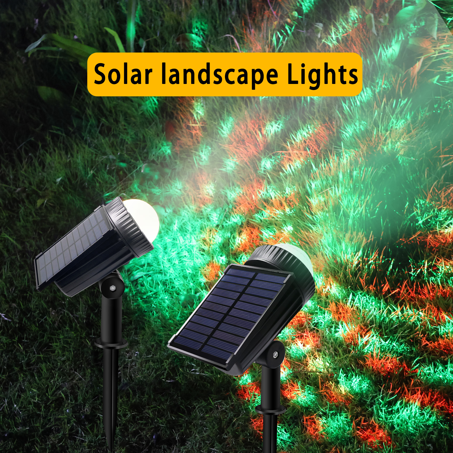 New outdoor solar spotlights, lawn projection water drop lights, floodlights, wall lamps, road, courtyard and garden tree lights Specification drawing