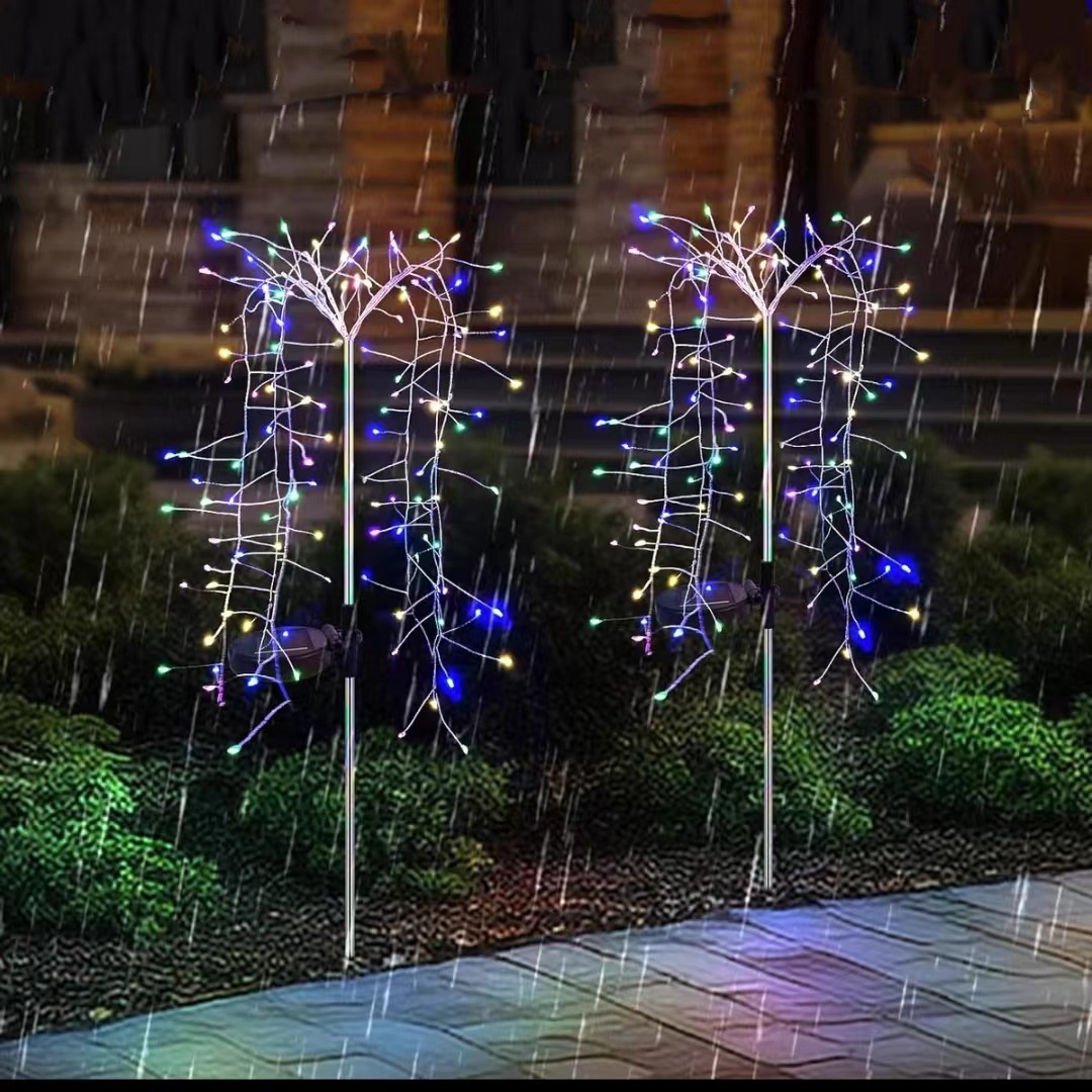 Cross-border led solar firecracker lights, copper wire smoke lanterns, string courtyard lawn decorative lights, Christmas festival atmosphere lights full figure