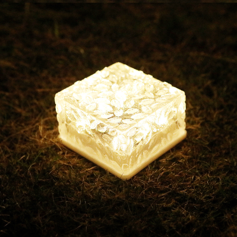 Solar ground buried lights, floor tile lights, outdoor ice brick lights, courtyard ice block ornaments, landscape lawn lights, garden lights for decoration details Picture