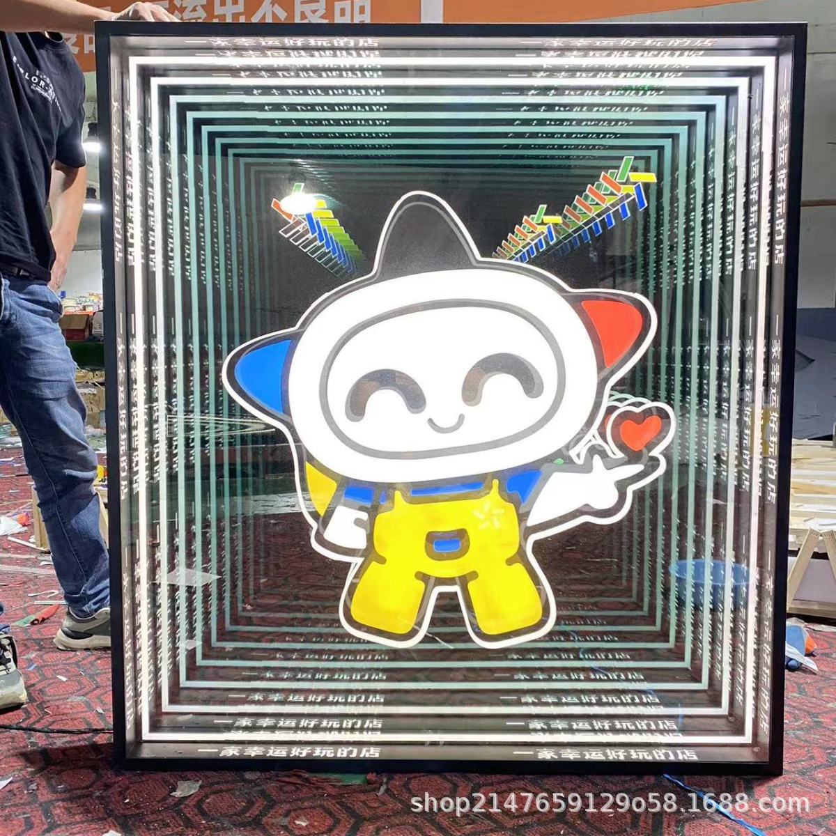 Abyss Mirror, Thousand-layer mirror, floor lamp, Infinite Mirror, internet-famous starry Sky mirror, billiard hall, Internet cafe, bar, ktv, Abyss floor tile lamp Application Scenario