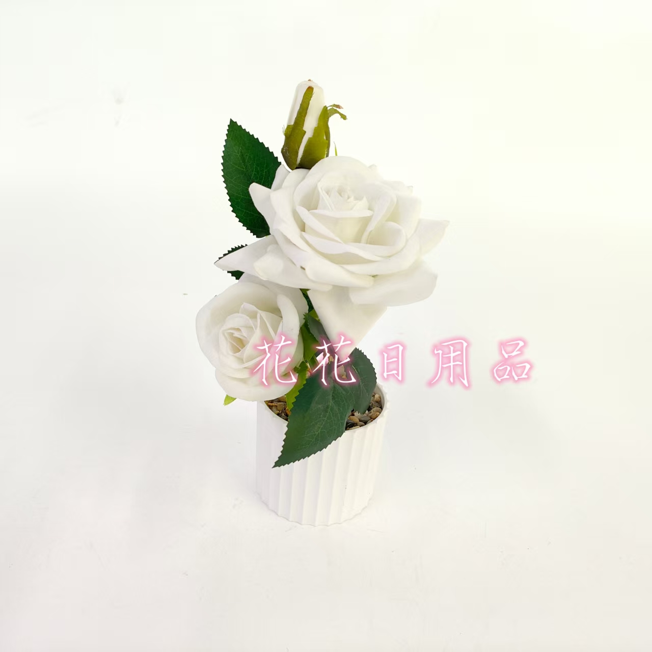 Artificial flowers, fake flowers, bonsai, plastic POTS, velvet cloth, rose decorations Specification drawing