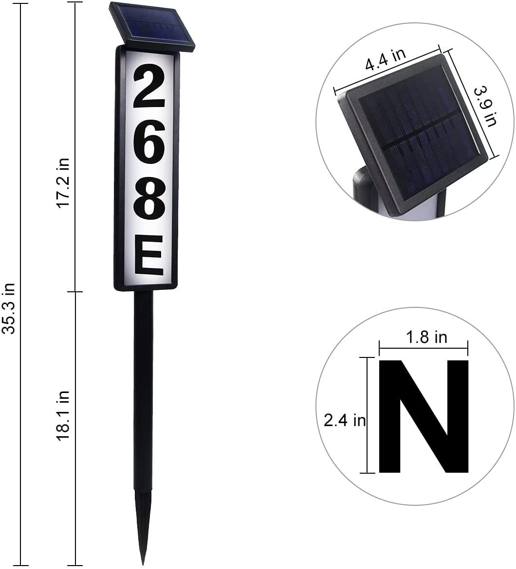 New cross-border solar doorplate light, household garage door indicator wall light, outdoor LED garden light without wiring Item Picture