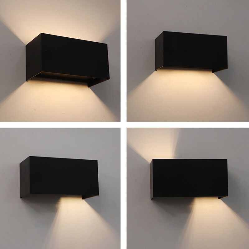 Outdoor wall lamps, waterproof exterior wall lamps, villa courtyard garden upper and lower double-head spotlights, LED outdoor wall-washing sensor lights details Picture