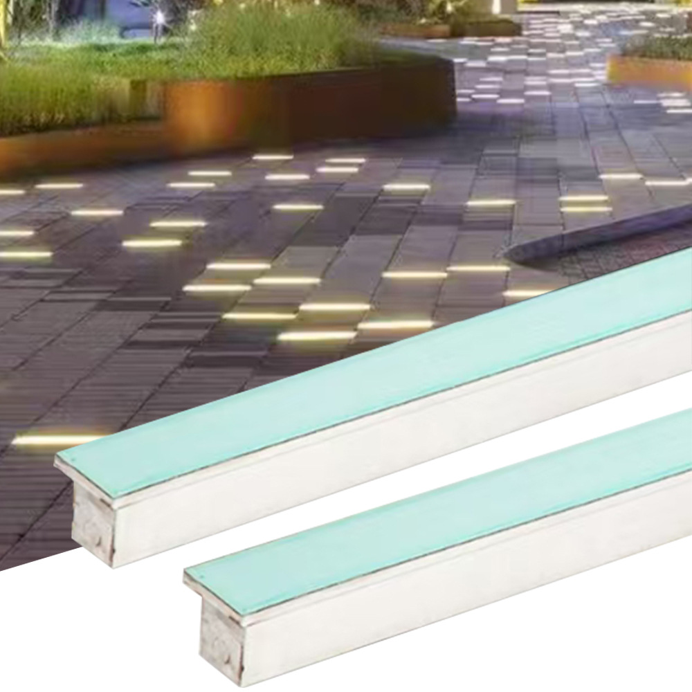 Waterproof and pressure-resistant rectangular floor tile lights, gravity foot pedal sensor lights, and outdoor square seven-color interactive project lighting full figure