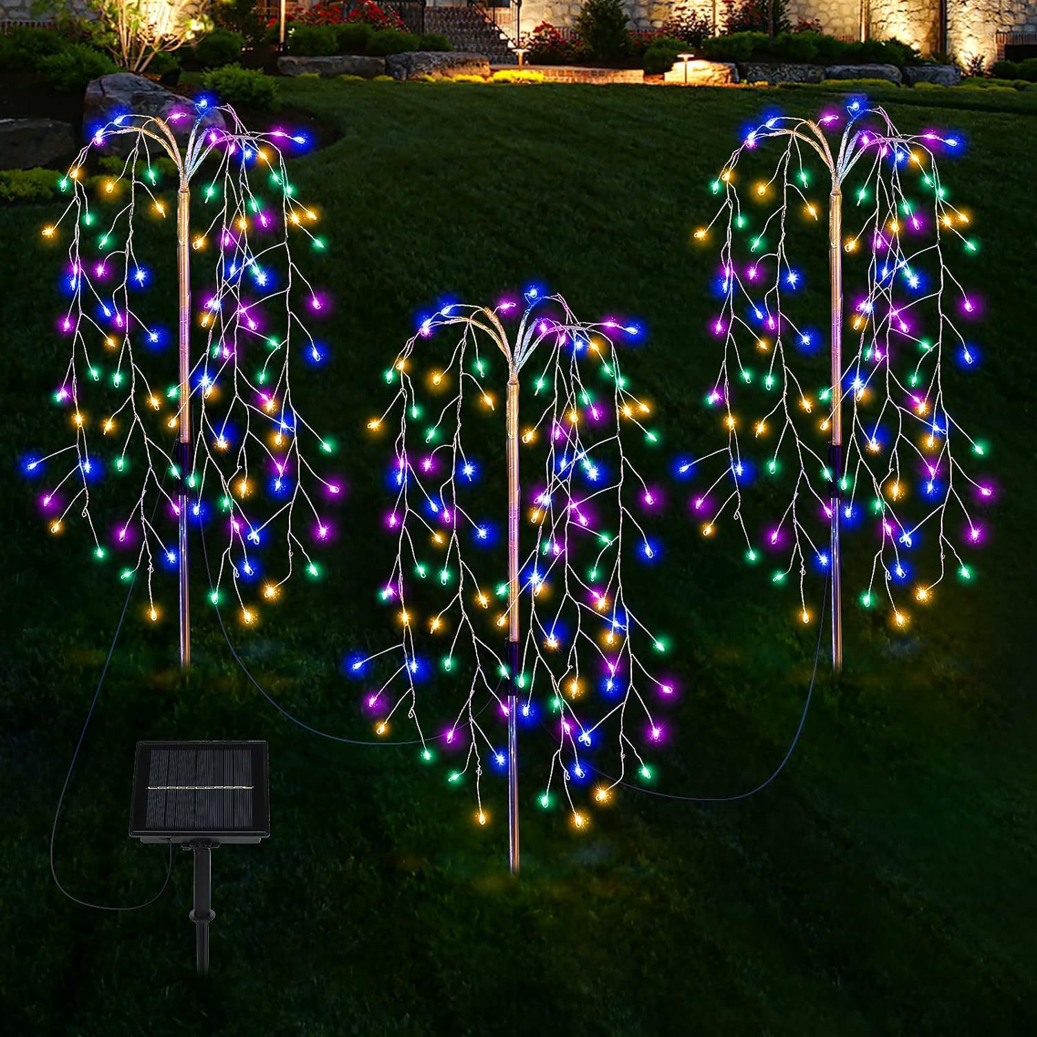 New solar-powered ground plug firecracker lights, led copper wire smoke lanterns, string Christmas festival atmosphere lights, courtyard lawn lights details Picture