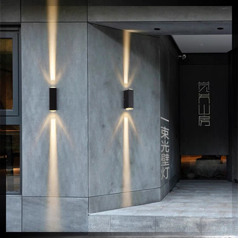 A beam of light concentrating wall lamp, outdoor waterproof, outdoor double-head exterior wall washing lamp, shop front door pillar, entrance wall lamp details Picture