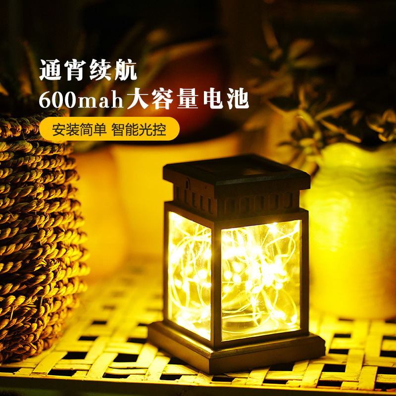 Cross-border solar lamps, small palace lamps, led small wind lamps, garden lamps, night lights, waterproof chandeliers, simulated candle lanterns Application Scenario