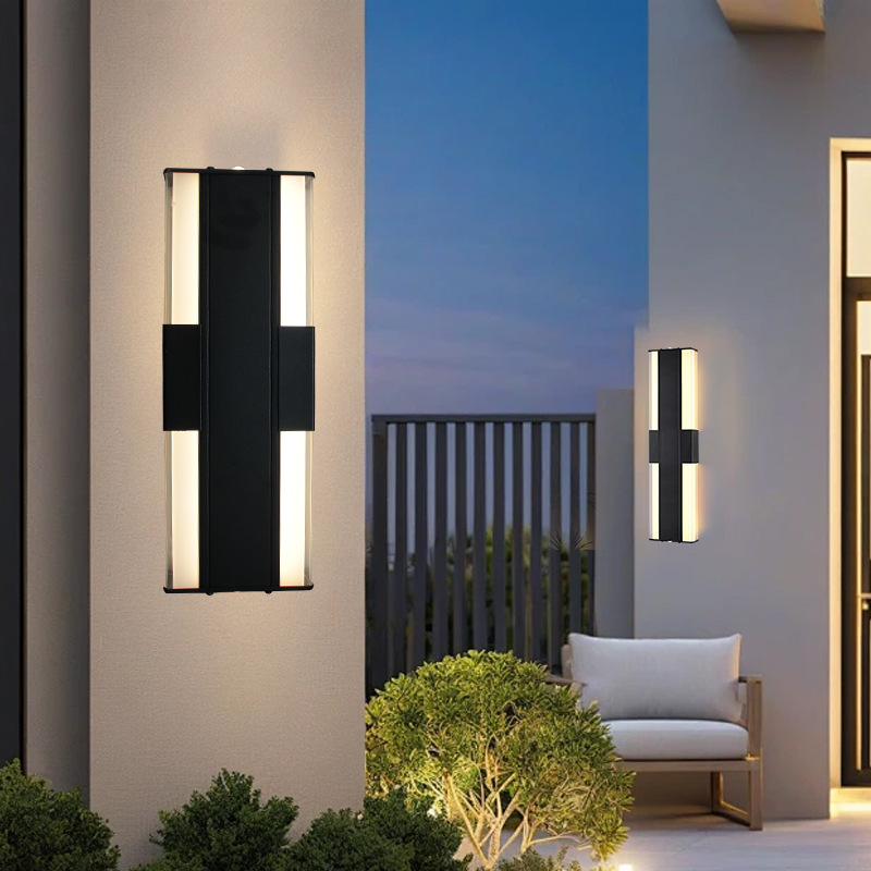 Simple outdoor decoration, ultra-bright waterproof wall lamps, courtyard villa gate column lamps, up and down luminous outdoor long strip wall lamps Specification drawing