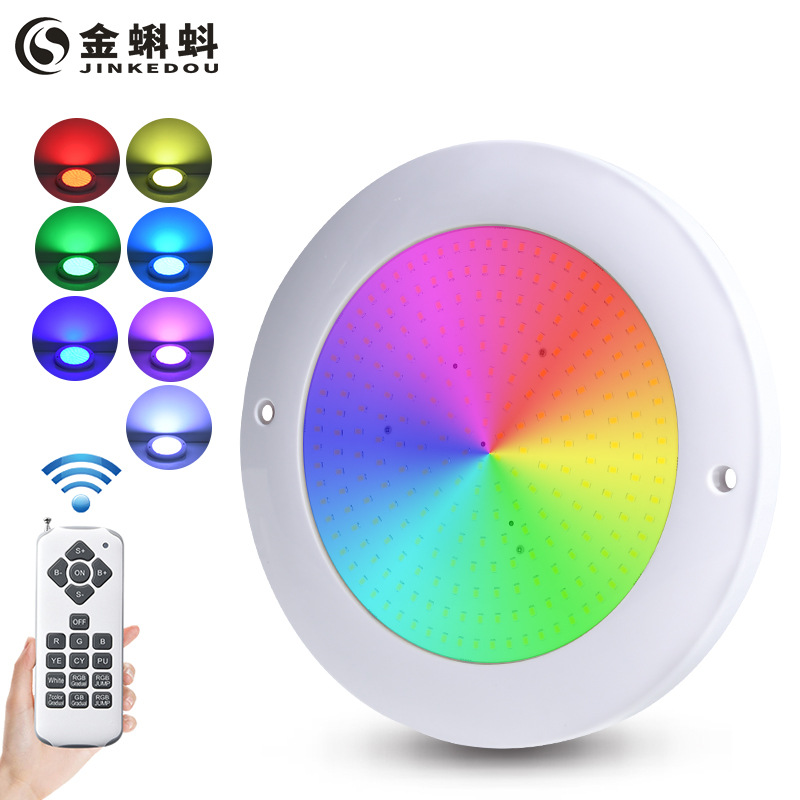 New cross-border RGB tube-type swimming pool light, PC underwater light, waterproof DC universal wireless, fully potting, IP68 full figure