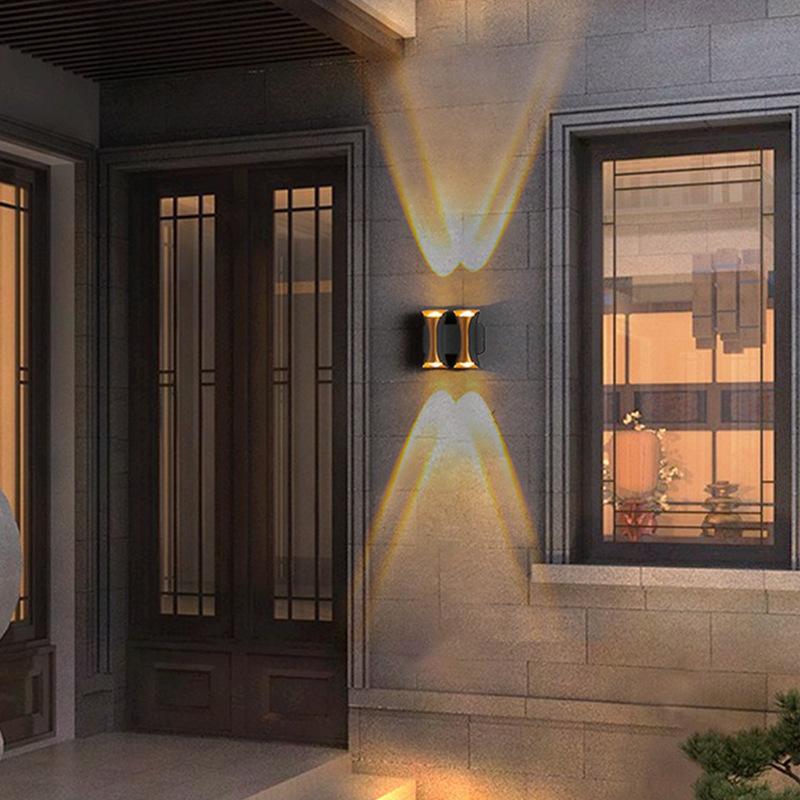 LED outdoor wall lamps, hotel fence double-head exterior wall lamps, door column balcony double-head small waist wall lamps, background wall lamps Application Scenario
