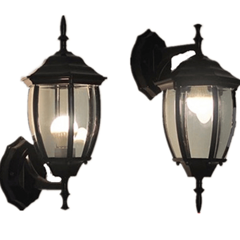 European-style wall lamps, new outdoor lamps, corridor, balcony, courtyard, outdoor retro hexagonal wall lamps, glass for export wholesale Item Picture