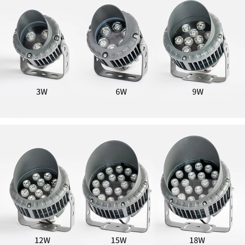 LED tire spotlights, outdoor rainproof circular floodlights, focusing type courtyard factory building landscape tree spotlights Application Scenario