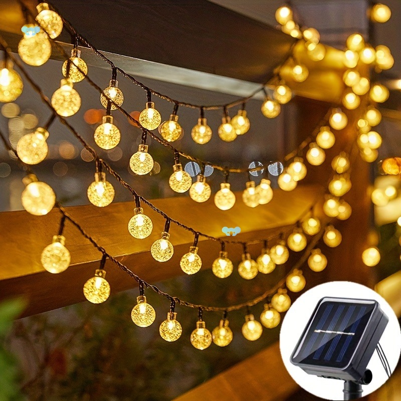 Solar Powered LED String Lights | Multi Color Globe Fairy full figure